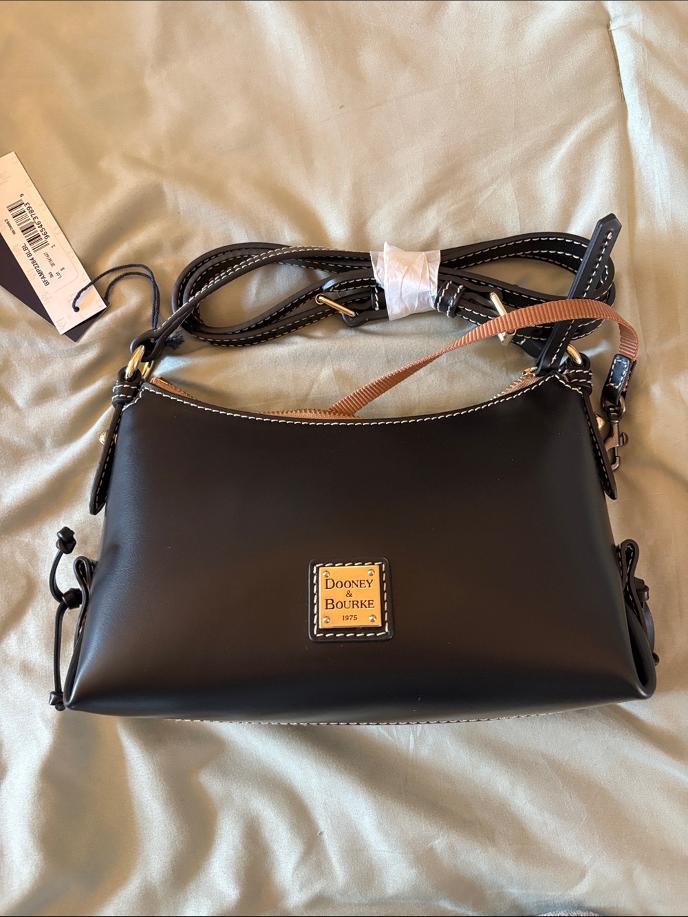 NWT Dooney & Bourke Black Pebble Leather Crossbody Bag